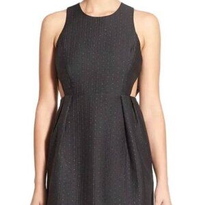 Madewell Nightfall Jacquard Side Cut Out Black Mini Party Dress Size 0
